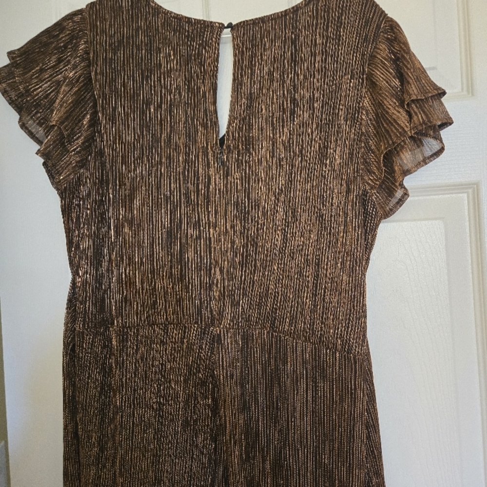 Brown Patterned Dress - image 4